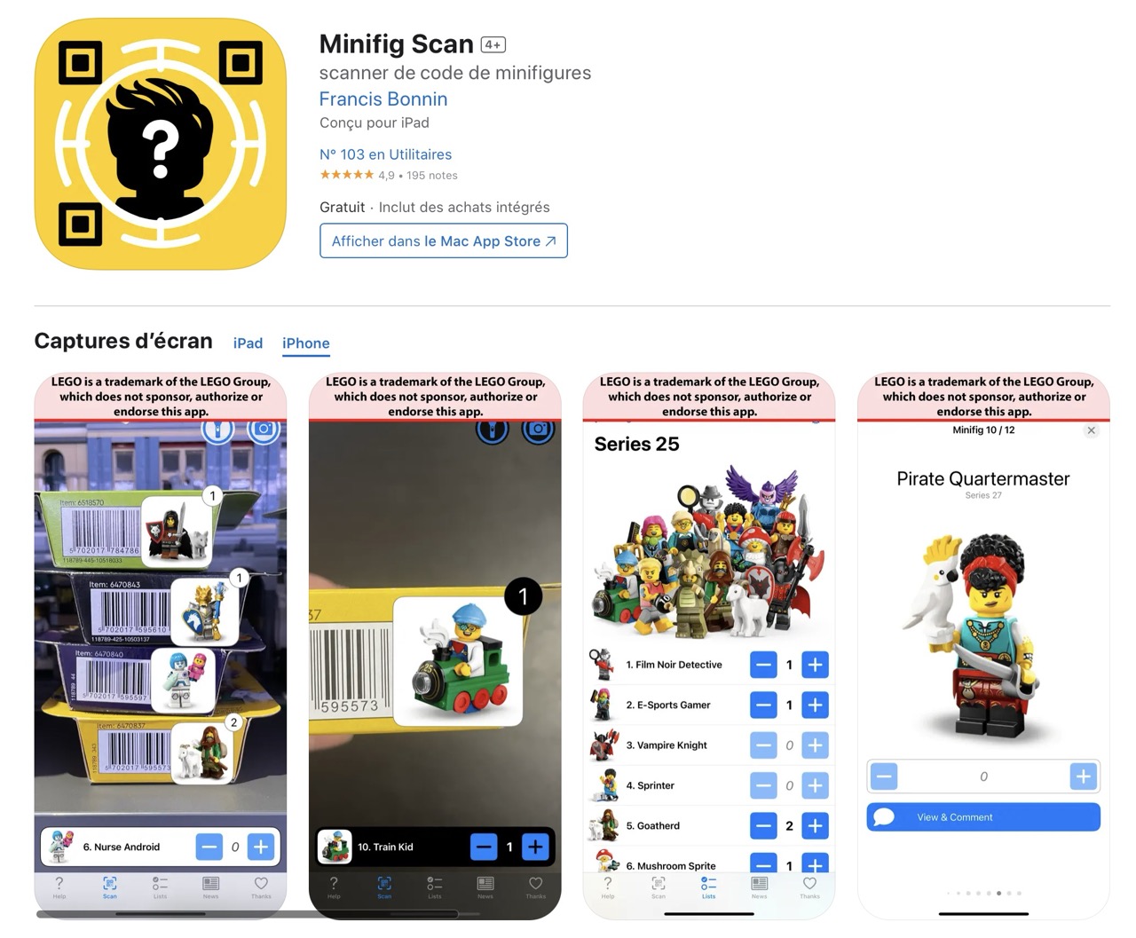 Minifig Scan App